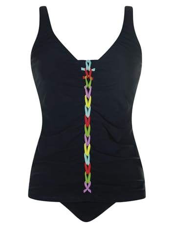 Sunflair Tankini Damen Tankini mit Schalen und großen Cups - breiter Slip und verstellbare Träger - Zweiteiler mit Flechtung an der Vorderseite im Sale